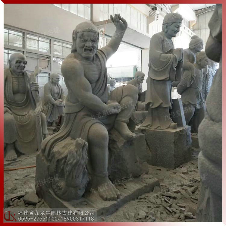 石雕降龍羅漢圖片